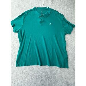 Disney Polo Shirt Mens XXL Green Modern Fit Mickey Mouse Parks Short Sleeve